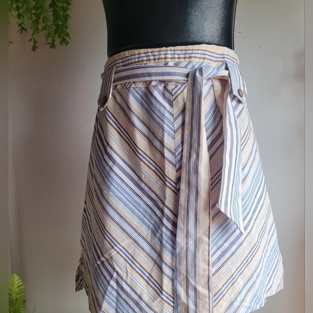 Studio Mode Colorful Diagonal Striped A Line Skirt Size 12